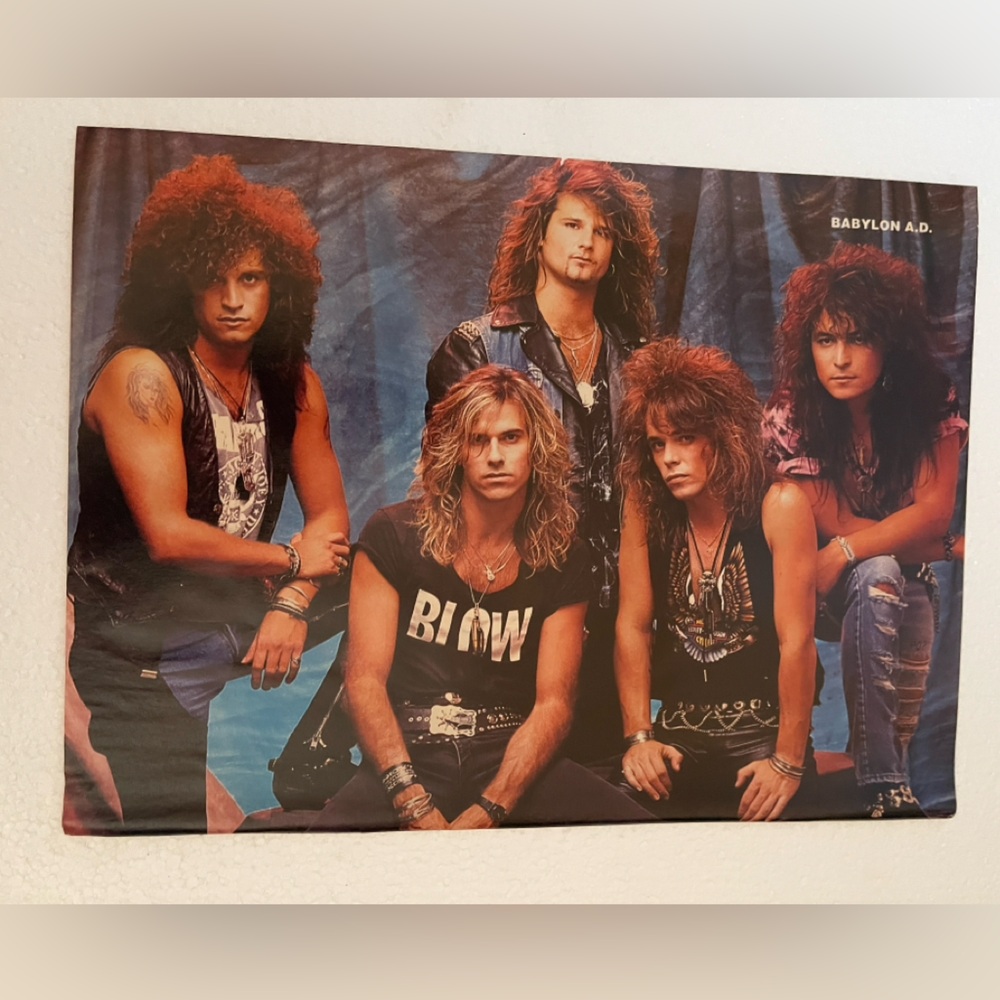Vintage Glam Metal Babylon A.D. pinup - Bold Black & Blue